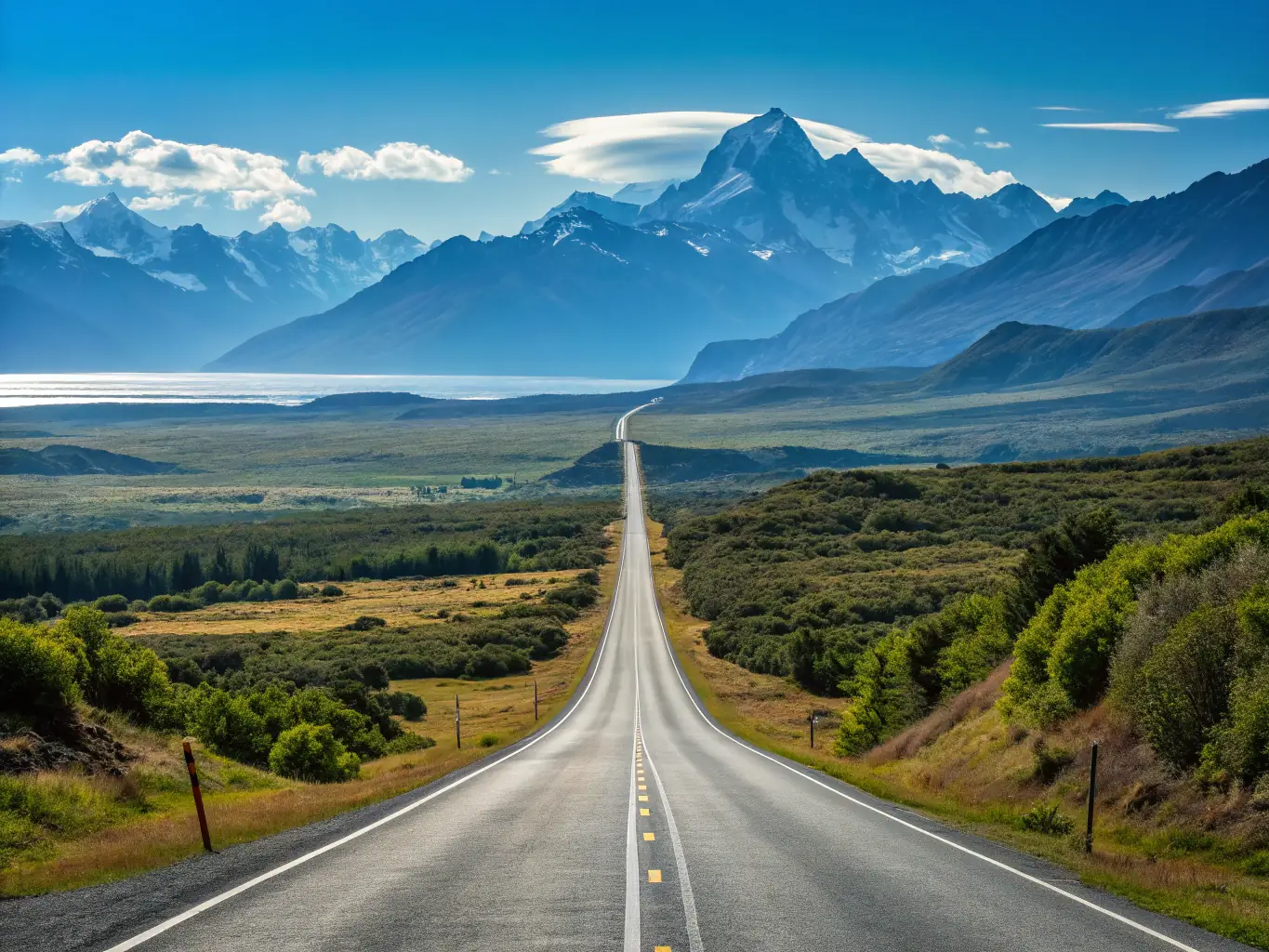 A scenic view of a winding road through a national park, with an RV driving along it. The image should evoke a sense of adventure and freedom, representing the Roadtrip edition of Escape and Explore.